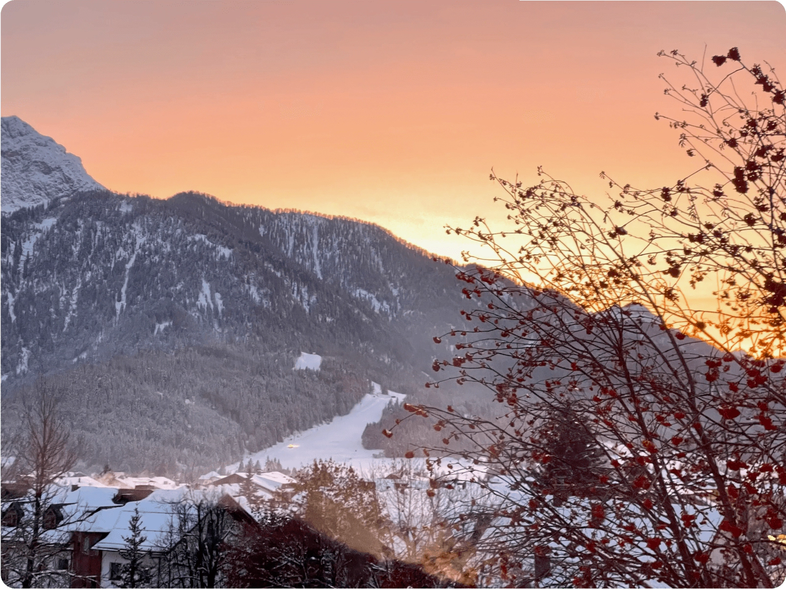 A view of the mountains from above.